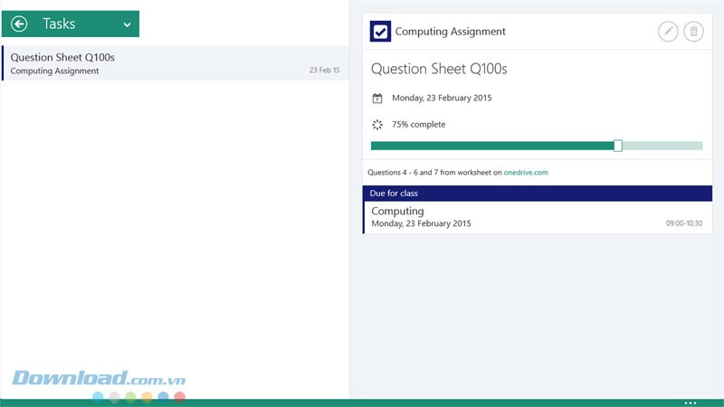 Tiến trình hoàn thành bài tập