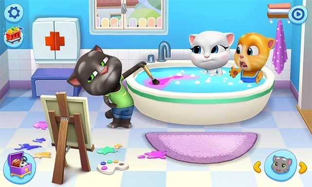 Trong My Talking Tom Friends online, bạn sẽ chăm sóc Tom và những người bạn