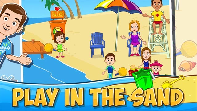 Chơi với cát trắng