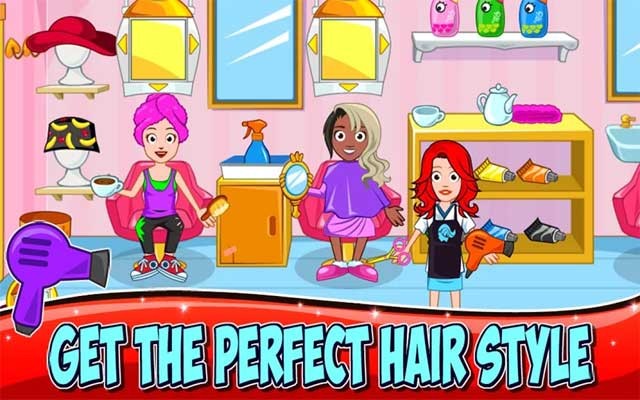 Chọn một kiểu tóc hoàn hảo trong tiệm làm tóc của My Town: Beauty Spa Saloon