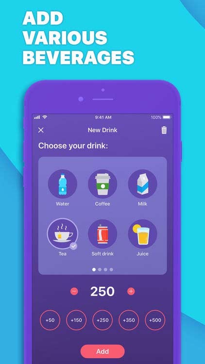 Bạn có thể thêm nhiều thức uống vào ứng dụng