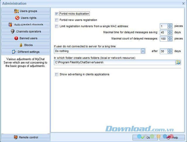 Cài đặt quyền quản trị