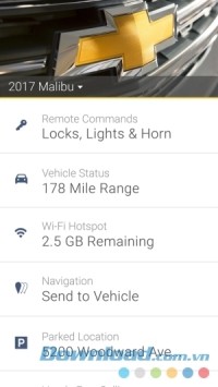 Bảng điều khiển myChevrolet cho Android