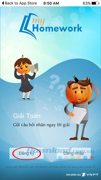 Đăng ký myHomework