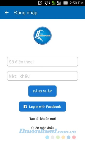 Đăng nhập myHomework