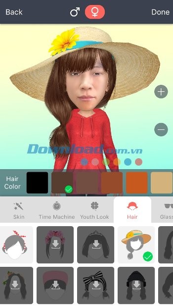 Đổi kiểu tóc, màu tóc và phụ kiện