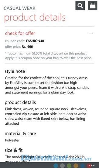 Các thông số sản phẩm