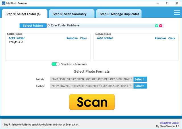 Giao diện MyPhotoSweeper