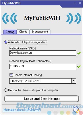 Cài đặt mạng WiFi ảo