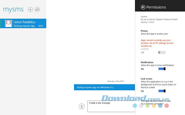 Các lựa chọn cài đặt ứng dụng
