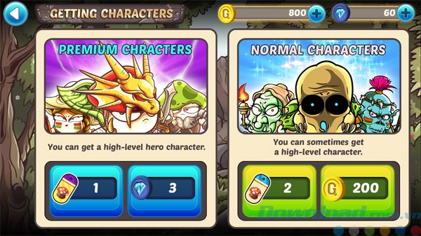 Mua nhân vật mới trong Mystery Dungeon Single HD Lite