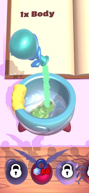 Bạn trộn các phép thuật và lai tạo ra sinh vật kỳ dị trong game Mystical Mixing