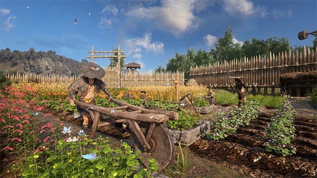 Xây dựng vùng đất mới, làm ruộng, chế tạo vũ khí, huấn luyện quân... trong game Myth of Empires