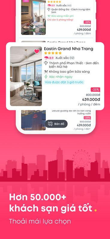 Hơn 50.000 khách sạn giá tốt