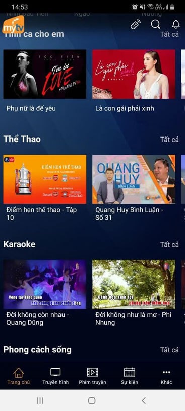 Chương trình giải trí trên MyTV