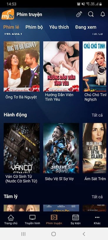 Hệ thống phim Lẻ trên MyTV