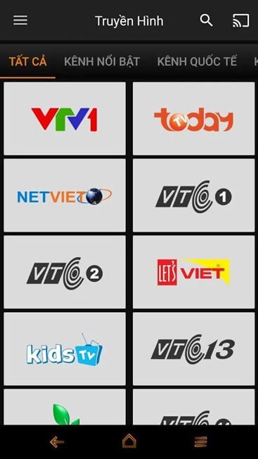 Kênh truyền hình trên MyTV Net
