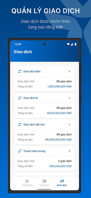 Quản lý giao dịch dễ dàng