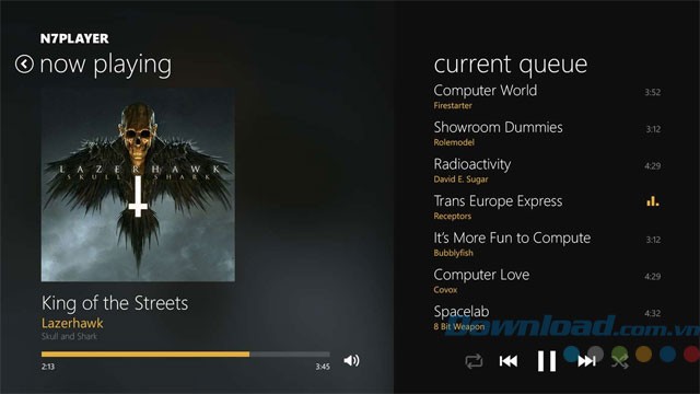 Giao diện n7player Music Player