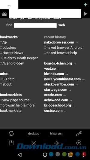 Trình duyệt web mobile Naked Browser Web Browser cho Android