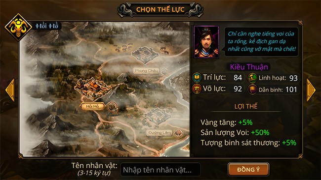 Chọn thế lực để chơi Nam Đế 2