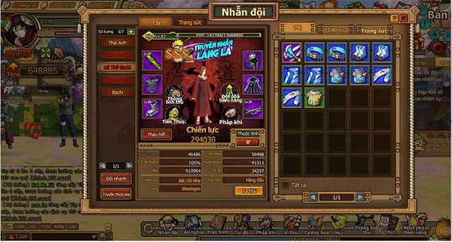 Xây dựng đội hình 5 ninja chiến đấu