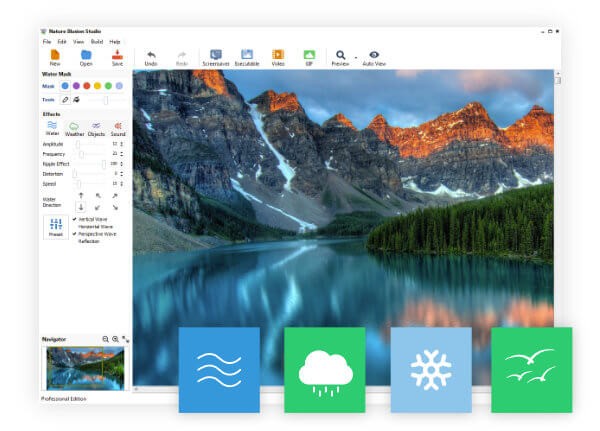 Nature Illusion Studio lưu ảnh làm screensaver