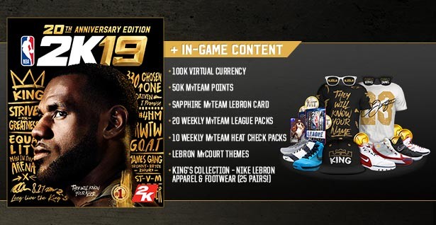 Mua NBA 2K19 20th Anniversary Edition để sở hữu rất nhiều item độc quyền
