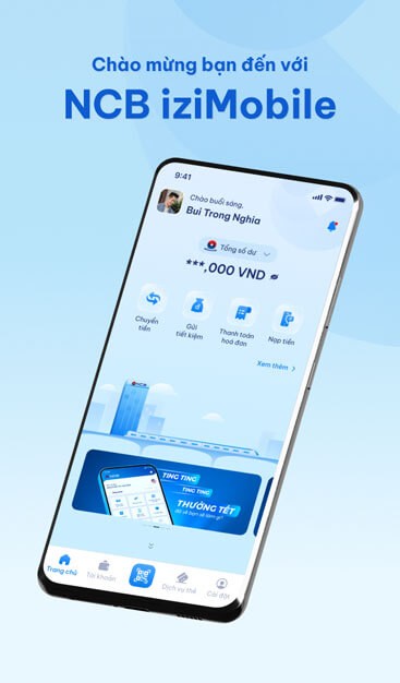 Giao diện của NCB iziMobile