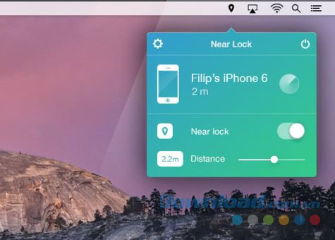 Biểu tượng phần mềm ở thanh Menu