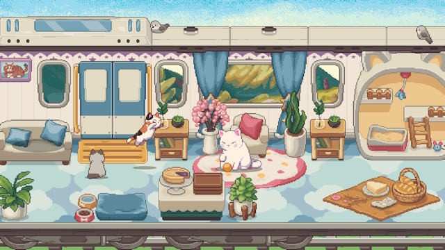 Neko Station là game mô phỏng đoàn tàu mèo đồ họa Pixel dễ thương