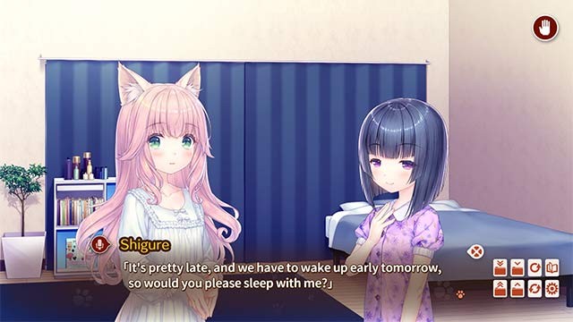 Nhấp chuột để tương tác với các nhân vật trong NEKOPARA After game