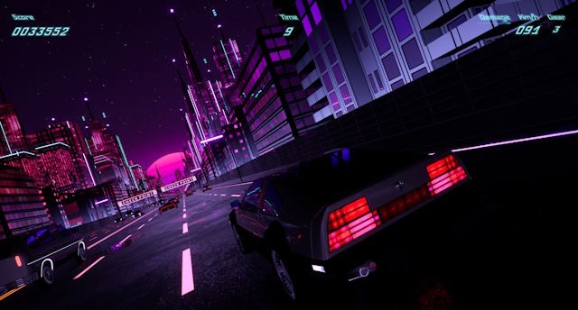 Neon Highways là game đua xe arcade phong cách cổ điển
