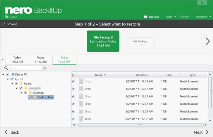 Nero BackItUp hỗ trợ quản lý phiên bản