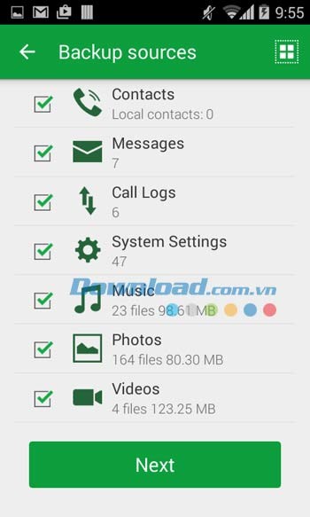 Nero BackItUp hỗ trợ sao lưu nhiều loại dữ liệu