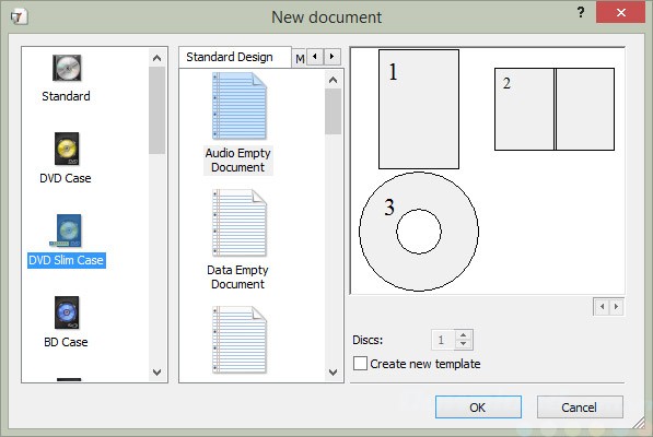 Chọn mẫu bìa và loại đĩa