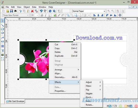 Thêm hiệu ứng cho ảnh