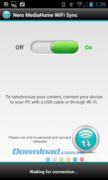 Kết nối Android với PC với Nero MediaHome WiFi Sync