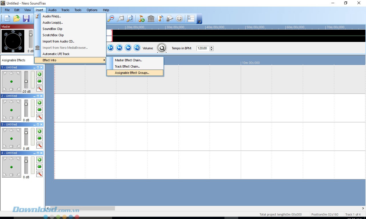 Giao diện chỉnh sửa từng track
