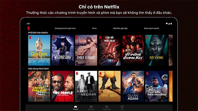 Khám phá những nội dung độc quyền, được update liên tục trên Netflix app