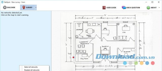Giao diện chính của ứng dụng NetSpot cho máy tính