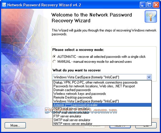 Network Password Recovery Wizard