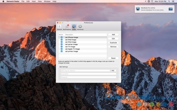 Cấu hình Network Radar cho Mac