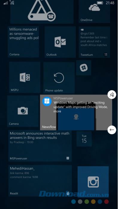 Live Tile mang lại những tin mới nhất