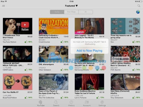 vTube cho iOS