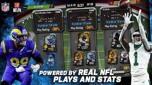 Chơi với các cầu thủ và chỉ số NFL thực tế của họ