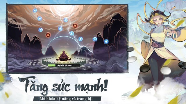 Phát triển nhân vật bằng tính năng như tu luyện