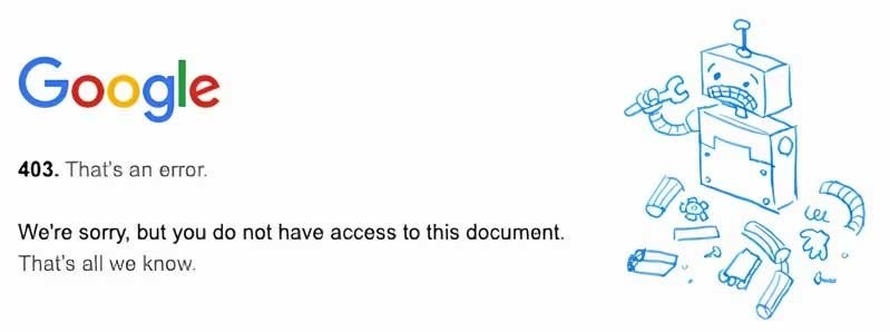 Trang web báo lỗi 403