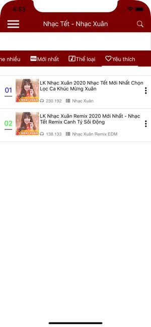 Danh sách yêu thích