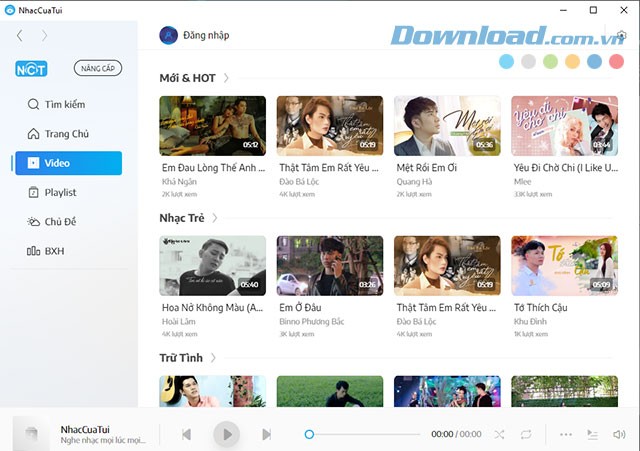 Danh sách Video trên NhacCuaTui